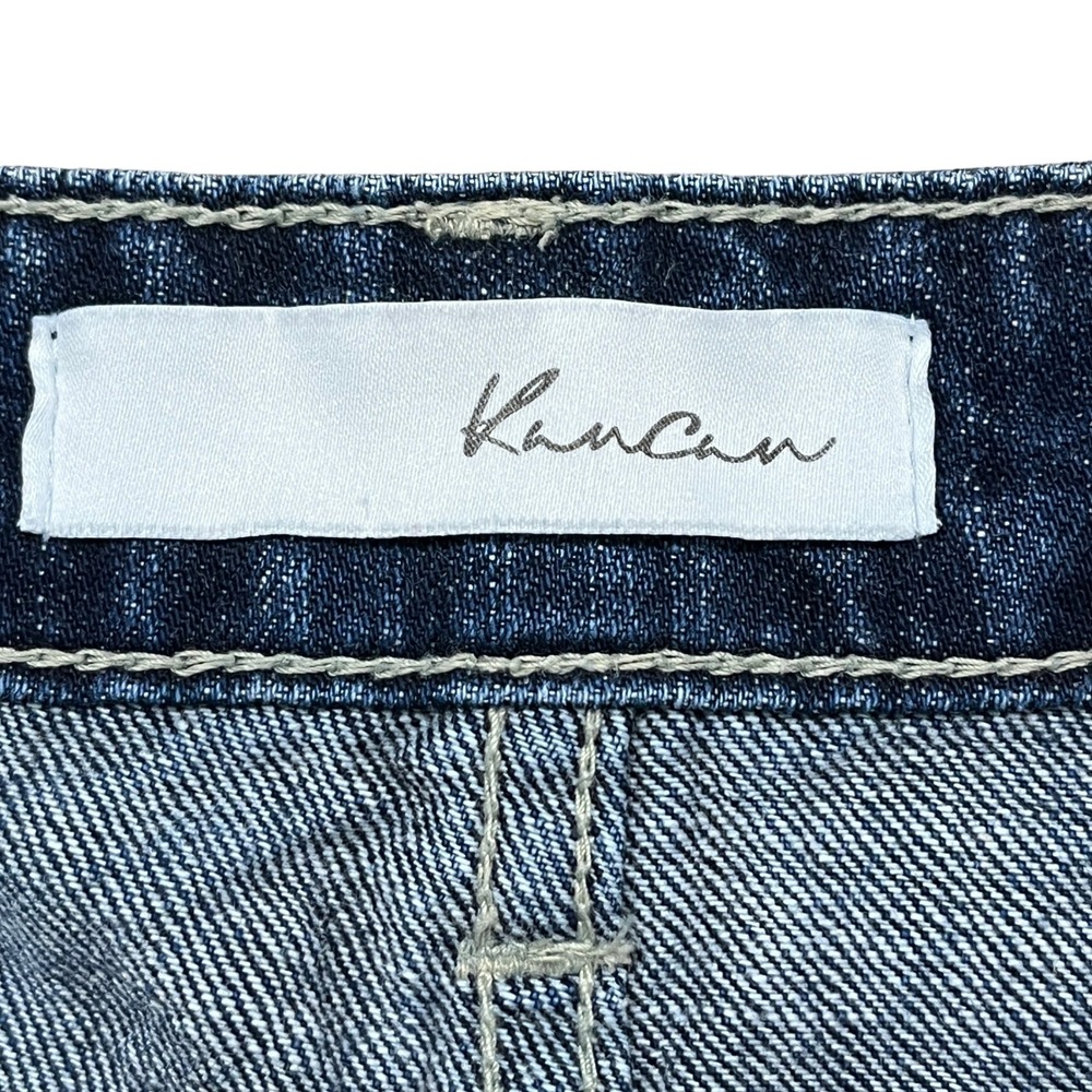 KanCan Women's Jeans Size 3/25 Distressed Boyfriend Fit Raw Hem Y2K Grunge Denim - Picture 9 of 11